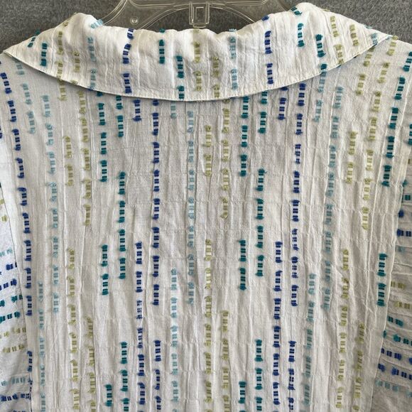 Habitat Lagenlook Tunic Top Large Artsy Art To Wear Textured Clipped Dobby Weave - Picture 6 of 12